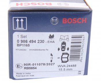 3 189 р. Колодки тормозные задние (4шт.) BOSCH Hyundai Santa Fe CM дорестайлинг (2006-2009)  с доставкой в г. Йошкар-Ола. Увеличить фотографию 4