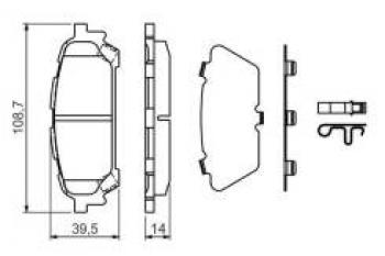 Колодки тормозные задние (4шт.) BOSCH Subaru Forester SG дорестайлинг (2002-2005)