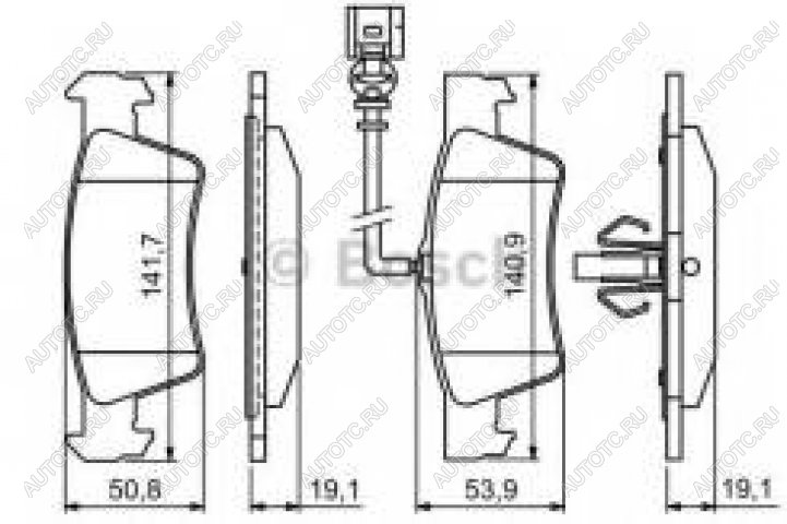 4 199 р. Колодки тормозные задние с датчиком (4шт.) BOSCH  Volkswagen Touareg ( GP,  CR) - Transporter  T5  с доставкой в г. Йошкар-Ола