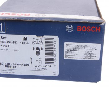 5 499 р. Колодки тормозные передние (4шт.) BOSCH Chrysler 300C LX седан (2004-2011)  с доставкой в г. Йошкар-Ола. Увеличить фотографию 4