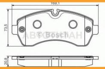 Колодки тормозные передние (4шт.) BOSCH Mercedes-Benz Sprinter W906 рестайлинг (2014-2018)