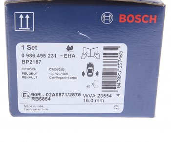 1 449 р. Колодки тормозные задние (4шт.) BOSCH Peugeot 807 (2002-2014)  с доставкой в г. Йошкар-Ола. Увеличить фотографию 4