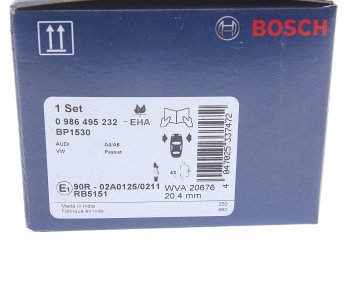 2 899 р. Колодки тормозные передние (4шт.) BOSCH Audi A4 B9 дорестайлинг,седан (2016-2020)  с доставкой в г. Йошкар-Ола. Увеличить фотографию 4