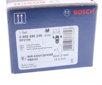 1 559 р. Колодки тормозные передние (4шт.) BOSCH Volkswagen Golf 5 хэтчбэк (2003-2009)  с доставкой в г. Йошкар-Ола. Увеличить фотографию 4