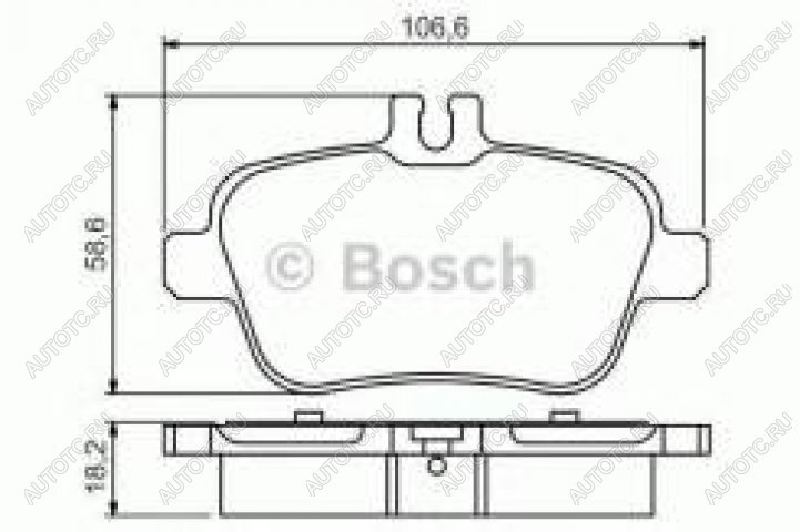 2 299 р. Колодки тормозные задние (4шт.) BOSCH Mercedes-Benz A class W176 дорестайлинг, хэтчбэк 5 дв. (2012-2015)  с доставкой в г. Йошкар-Ола