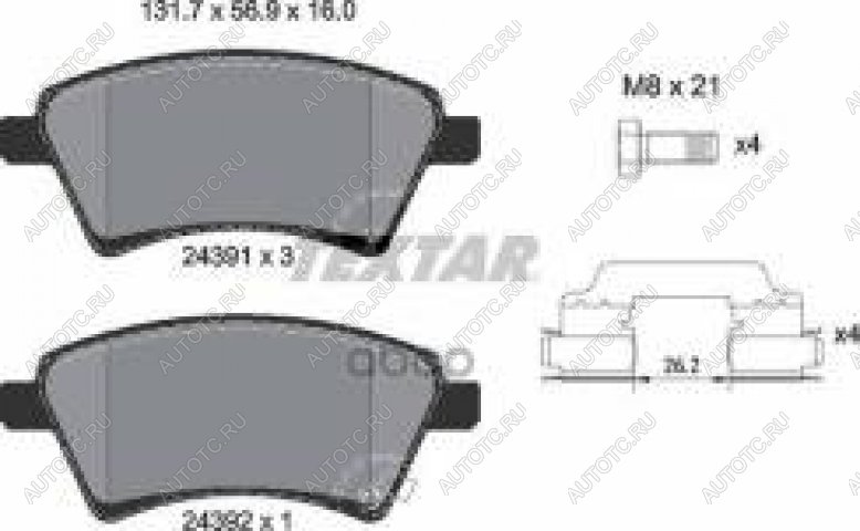 3 599 р. Колодки тормозные передние (4шт.) TEXTAR Suzuki SX4 YA21S,YB21S дорестайлинг, хэтчбэк (2006-2011)  с доставкой в г. Йошкар-Ола