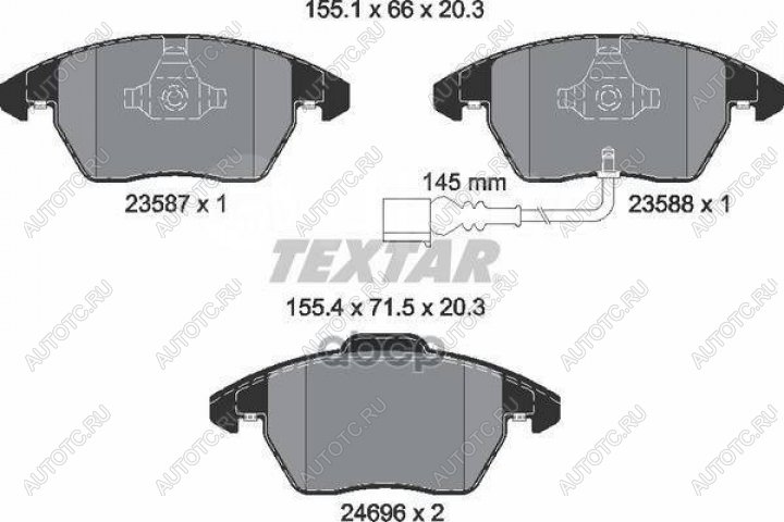 5 199 р. Колодки тормозные передние (4шт.) TEXTAR Audi A1 GB хэтчбэк 5 дв. дорестайлинг (2018-2024)  с доставкой в г. Йошкар-Ола