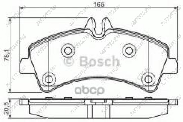 3 099 р. Колодки тормозные задние (4шт.) BOSCH Mercedes-Benz Sprinter W906 рестайлинг (2014-2018)  с доставкой в г. Йошкар-Ола