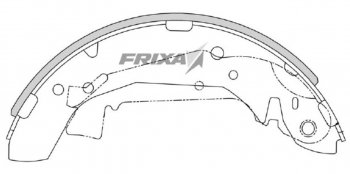 Колодки тормозные задние барабанные (4шт.) HANKOOK FRIXA Hyundai Matrix 1 FC дорестайлинг (2001-2005)