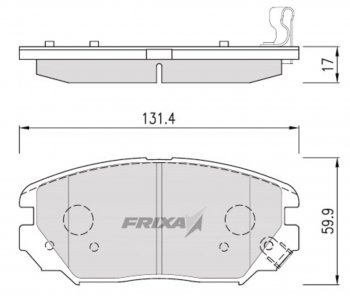 1 199 р. Колодки тормозные передние (4шт.) HANKOOK FRIXA  Hyundai Sonata  NF (2004-2010), Hyundai Tucson  LM (2010-2017), KIA Magentis (2000-2010)  с доставкой в г. Йошкар-Ола. Увеличить фотографию 1