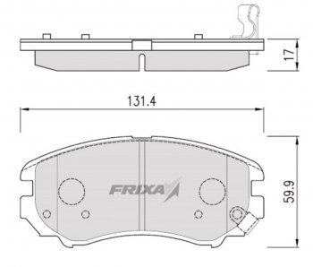 1 299 р. Колодки тормозные передние (4шт.) HANKOOK FRIXA Hyundai Elantra CN7 (2020-2023)  с доставкой в г. Йошкар-Ола. Увеличить фотографию 1