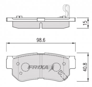 969 р. Колодки тормозные задние (4шт.) HANKOOK FRIXA Hyundai Tucson JM (2004-2010)  с доставкой в г. Йошкар-Ола. Увеличить фотографию 1