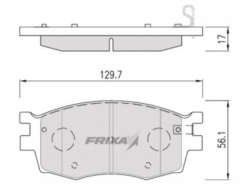 Колодки тормозные передние (4шт.) HANKOOK FRIXA KIA Rio 2 JB дорестайлинг, хэтчбэк 5 дв. (2005-2009)