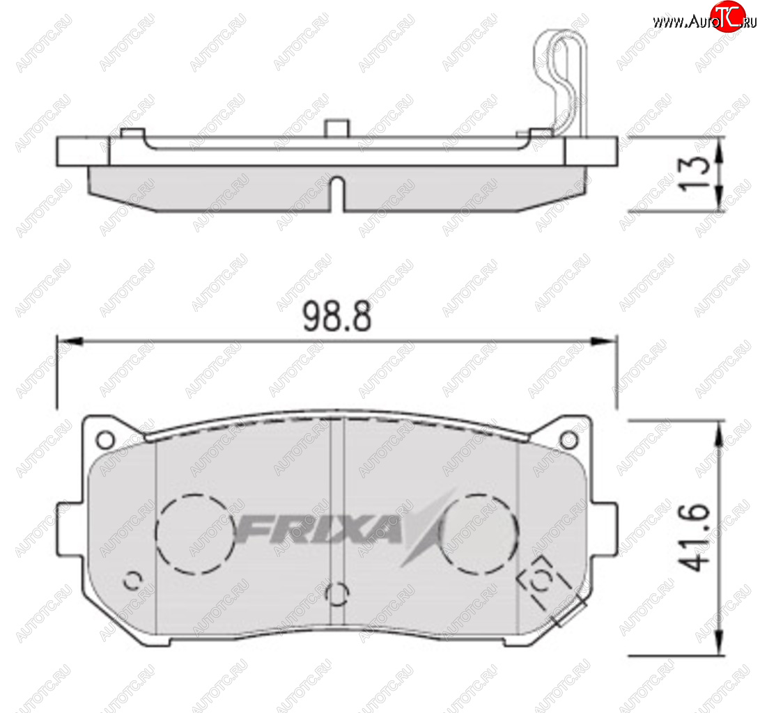 839 р. Колодки тормозные задние (4шт.) HANKOOK FRIX KIA Clarus K9A седан рестайлинг (1998-2001)  с доставкой в г. Йошкар-Ола