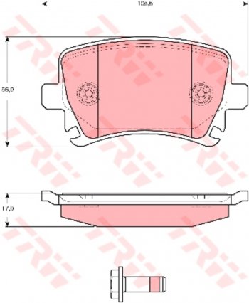 Колодки тормозные передние (4шт.) TRW Volkswagen Touran 1T 1-ый рестайлинг минивэн (2006-2010)