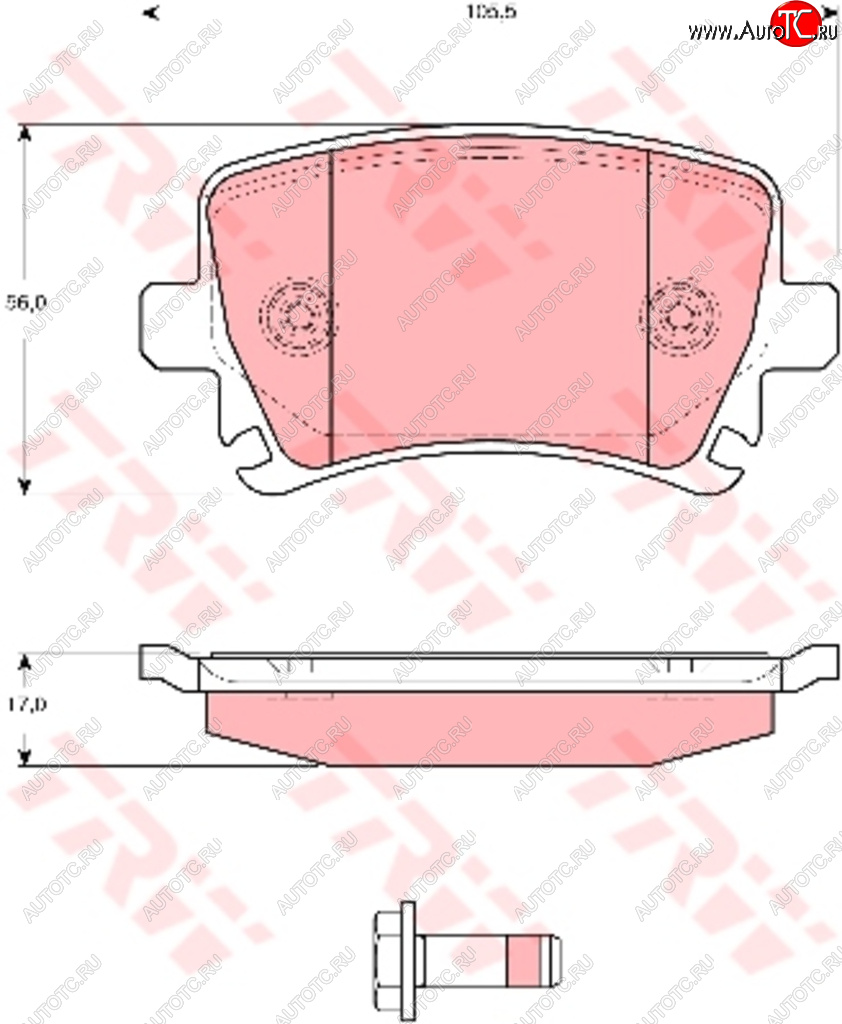 3 299 р. Колодки тормозные передние (4шт.) TRW Skoda Octavia А8 лифтбэк (2019-2022)  с доставкой в г. Йошкар-Ола