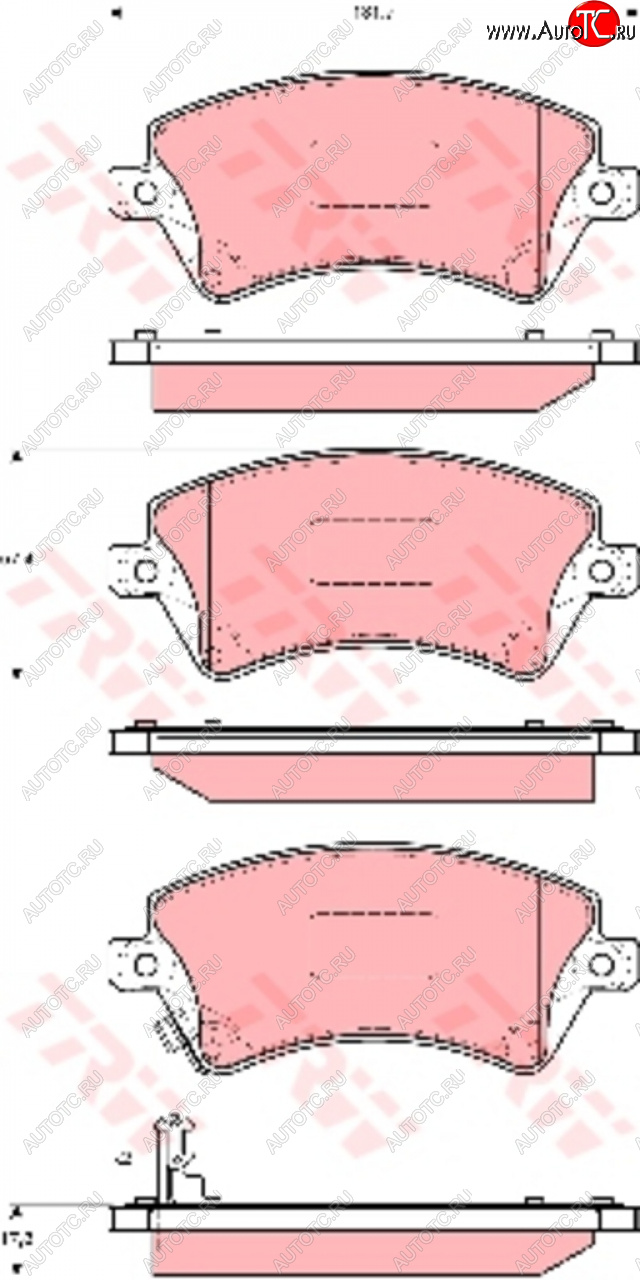 3 599 р. Колодки тормозные передние (4шт.) TRW Toyota Corolla E120 универсал дорестайлинг (2000-2004)  с доставкой в г. Йошкар-Ола