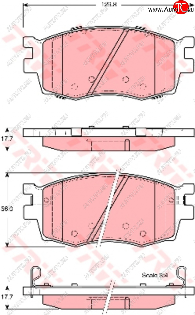 3 999 р. Колодки тормозные передние (4шт.) TRW KIA Rio 2 JB дорестайлинг, хэтчбэк 5 дв. (2005-2009)  с доставкой в г. Йошкар-Ола