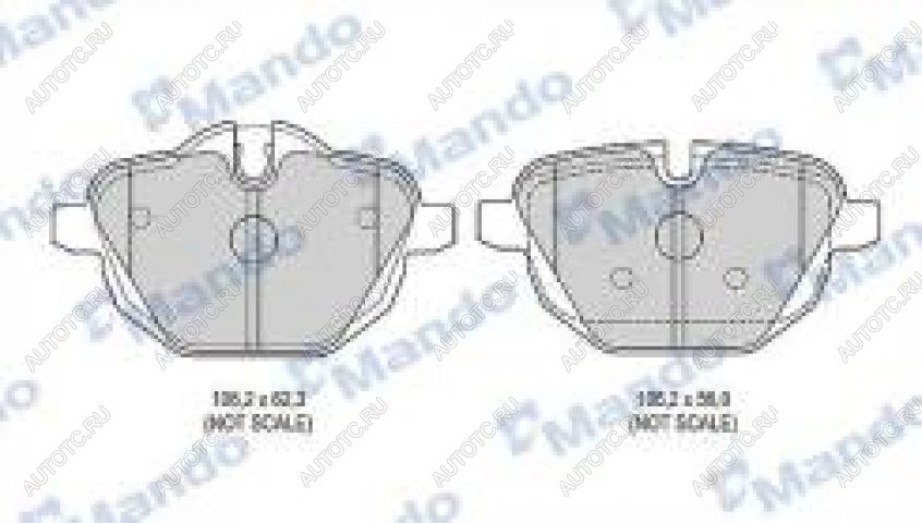 1 559 р. Колодки тормозные задние (4шт.) MANDO BMW 5 серия F11 дорестайлинг, универсал (2009-2013)  с доставкой в г. Йошкар-Ола