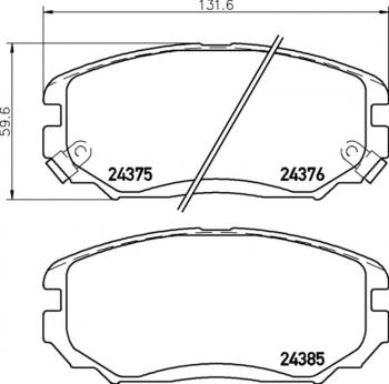 1 239 р. Колодки тормозные передние (4шт.) MINTEX  Hyundai Sonata  NF (2004-2010) дорестайлинг, рестайлинг  с доставкой в г. Йошкар-Ола. Увеличить фотографию 1