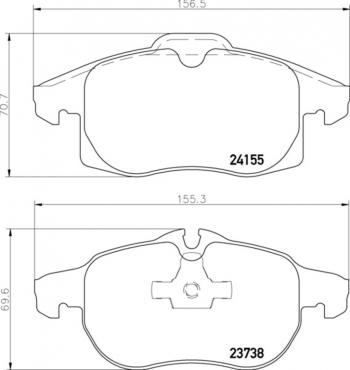 Колодки тормозные передние (4шт.) MINTEX Opel Astra H GTC хэтчбек 3 дв. дорестайлинг (2004-2006)