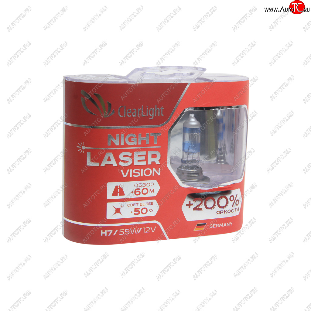 1 059 р. Лампа 12V H7 55W +200% (2шт.) Night Laser Vision CLEARLIGHT Chery Tiggo 8 PRO (2021-2025)  с доставкой в г. Йошкар-Ола