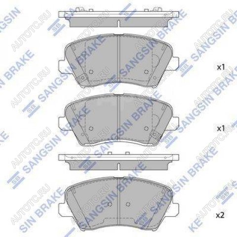 2 199 р. Колодки тормозные передние R15 (4шт.) SANGSIN Hyundai Elantra AD дорестайлинг (2016-2019)  с доставкой в г. Йошкар-Ола