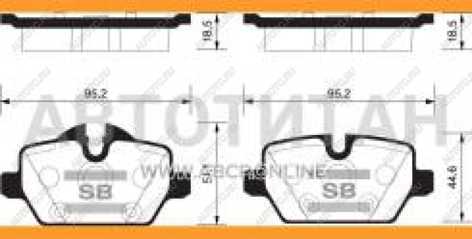 1 669 р. Колодки тормозные задние (4шт.) SANGSIN BMW 3 серия E90 седан дорестайлинг (2004-2008)  с доставкой в г. Йошкар-Ола