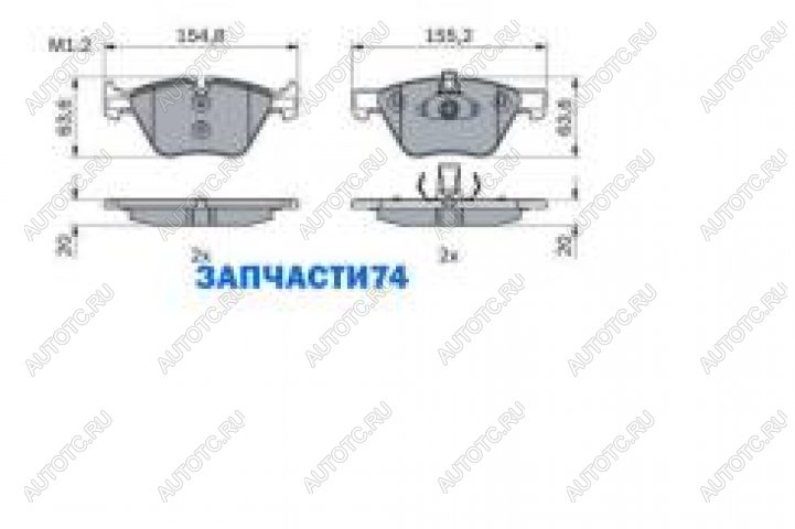 1 999 р. Колодки тормозные передние (4шт.) BOSCH BMW 5 серия E60 седан дорестайлинг (2003-2007)  с доставкой в г. Йошкар-Ола