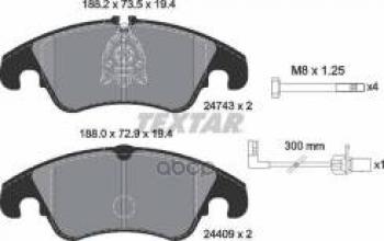 6 449 р. Колодки тормозные передние (4шт.) TEXTAR Audi A4 B5 8D2 седан 2-ой рестайлинг (1999-2001)  с доставкой в г. Йошкар-Ола. Увеличить фотографию 1