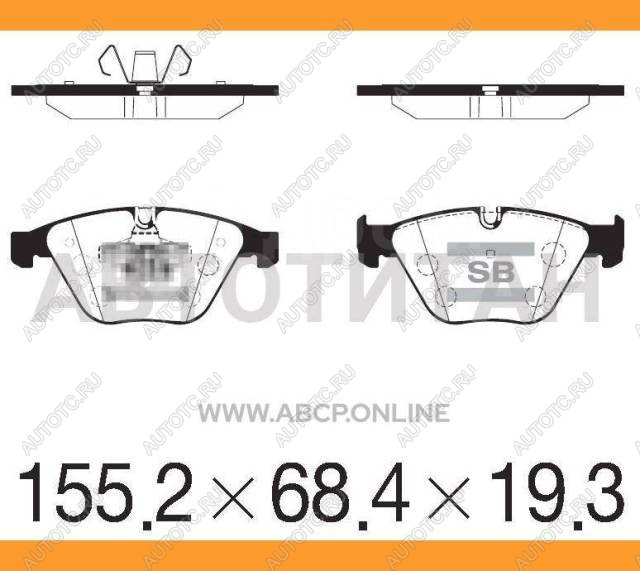 3 189 р. Колодки тормозные передние (4шт.) SANGSIN BMW 3 серия E93 кабриолет рестайлинг (2010-2014)  с доставкой в г. Йошкар-Ола