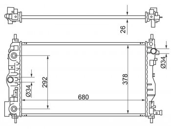 Радиатор SAT Chevrolet Cruze J305 хэтчбек рестайлинг (2012-2015)