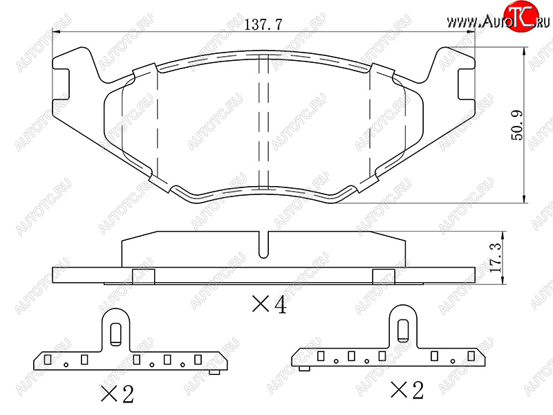 1 349 р. Колодки тормозные перед FL-FR SAT  Volkswagen Jetta  А2 - Polo  Mk3  с доставкой в г. Йошкар-Ола