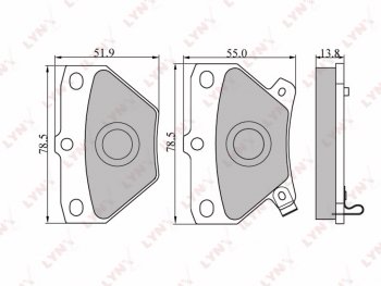 1 029 р. Колодки тормозные задние(4шт.) LYNX Toyota Corolla E180 дорестайлинг (2013-2016)  с доставкой в г. Йошкар-Ола. Увеличить фотографию 1