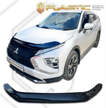 2 199 р. Дефлектор капота CA-Plastic Mitsubishi Eclipse Cross GK рестайлинг (2021-2022) (серия Classic черный)  с доставкой в г. Йошкар-Ола. Увеличить фотографию 2