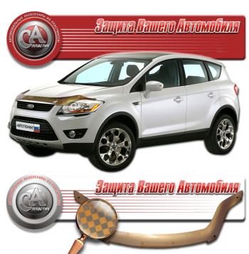 2 449 р. Дефлектор капота CA-Plastiс  Ford Kuga  1 (2008-2013) (серия Шелкография медь)  с доставкой в г. Йошкар-Ола. Увеличить фотографию 2