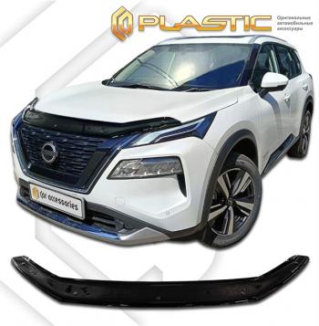 1 979 р. Дефлектор капота CA-Plastiс  Nissan X-trail  4 T33 (2021-2025) дорестайлинг (серия Classic черный)  с доставкой в г. Йошкар-Ола. Увеличить фотографию 2