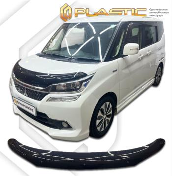 2 059 р. Дефлектор капота (к. Custom) CA-Plastiс  Mitsubishi Delica D:2  2 (2015-2025) (серия Classic черный)  с доставкой в г. Йошкар-Ола. Увеличить фотографию 2