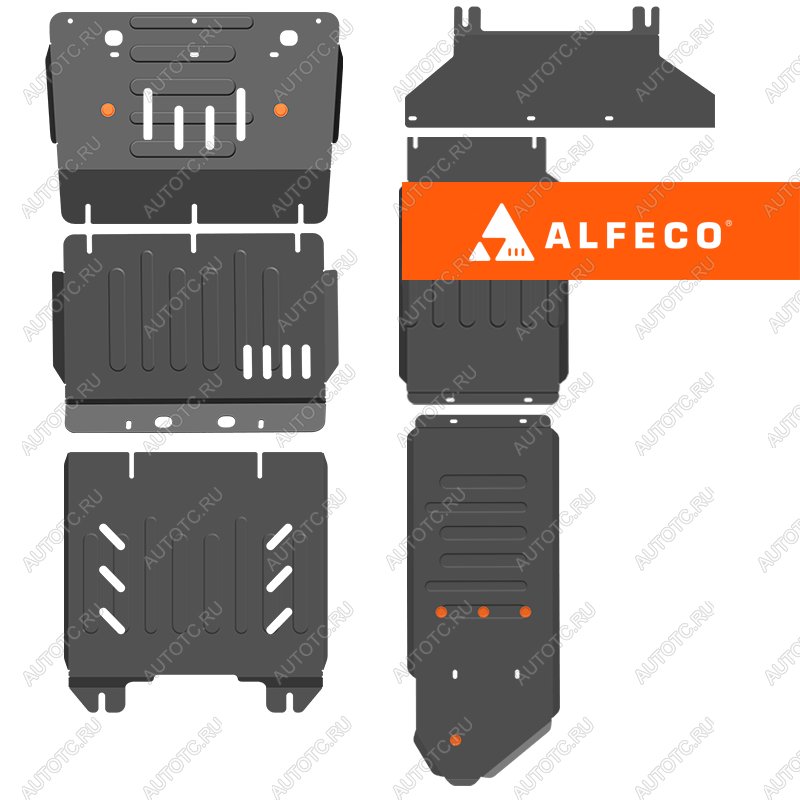 51 999 р. Защита картер, КПП, РК, топливный бак (6 частей) (V-2,0 AT; 2,0TD AT 4WD) ALFECO  Haval H9 (2017-2019) 1-ый рестайлинг (алюминий)  с доставкой в г. Йошкар-Ола