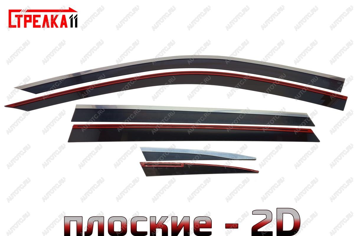 8 949 р. Дефлекторы окон 2D с хром накладками Стрелка11  Geely Monjaro (2022-2025) (черные)  с доставкой в г. Йошкар-Ола