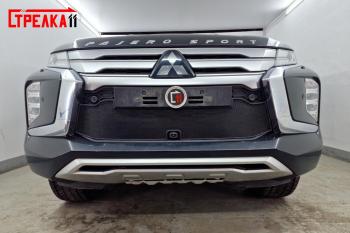 Защита радиатора Стрелка11 Стандарт Mitsubishi (Митсубиси) Pajero Sport (Паджеро)  QF (2019-2022) QF рестайлинг