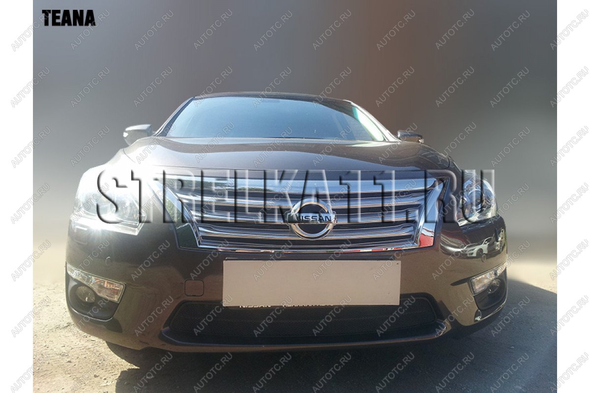 3 779 р. Защита радиатора Стрелка11 Стандарт  Nissan Teana  3 L33 (2014-2020) дорестайлинг (черная)  с доставкой в г. Йошкар-Ола