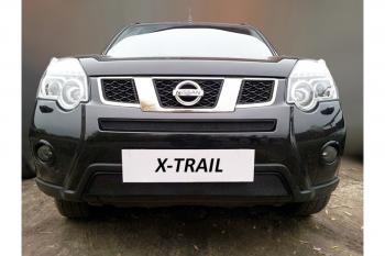 4 099 р. Защита радиатора (низ) Стрелка11 Стандарт  Nissan X-trail  2 T31 (2010-2015) рестайлинг (черная)  с доставкой в г. Йошкар-Ола. Увеличить фотографию 2