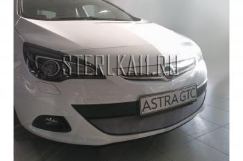 3 779 р. Защита радиатора Стрелка11 Стандарт  Opel Astra  J GTC (2011-2018) (черная)  с доставкой в г. Йошкар-Ола. Увеличить фотографию 2