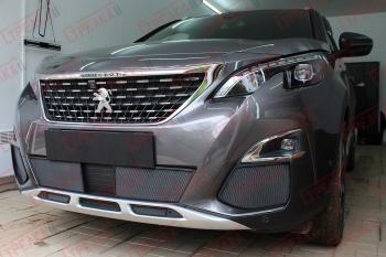 6 399 р. Защита радиатора (низ, середина 5 частей) Стрелка11 Стандарт  Peugeot 3008  2 (2016-2025) (черные)  с доставкой в г. Йошкар-Ола. Увеличить фотографию 3