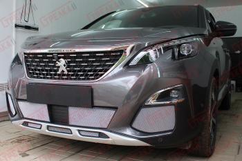 Защита радиатора (низ, середина 5 частей) Стрелка11 Стандарт Peugeot (Пежо) 3008  2 (2016-2025) 2