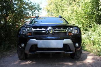 2 559 р. Защита радиатора (верх) Стрелка11 Стандарт Renault Duster HS рестайлинг (2015-2021) (черная)  с доставкой в г. Йошкар-Ола. Увеличить фотографию 3