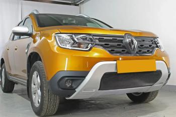 3 599 р. Защита радиатора (верх, 4 части) Стрелка11 Стандарт Renault Duster HM (2020-2024) (черная)  с доставкой в г. Йошкар-Ола. Увеличить фотографию 4