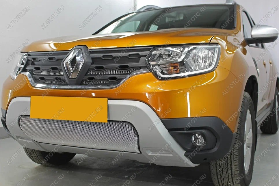 4 699 р. Защита радиатора (низ) Стрелка11 Стандарт  Renault Duster  HM (2021-2024) рестайлинг (хром)  с доставкой в г. Йошкар-Ола