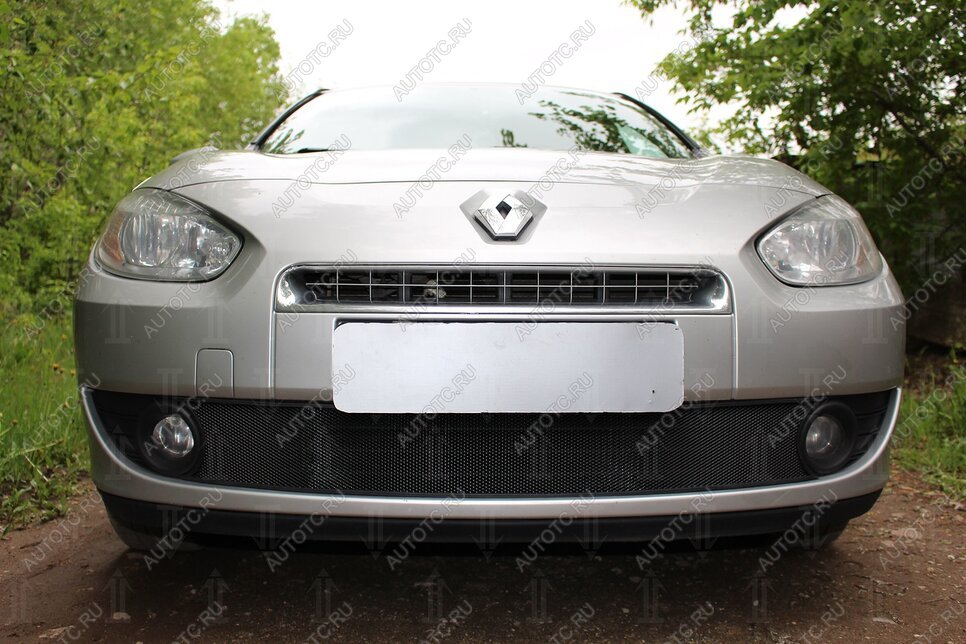 2 899 р. Защита радиатора (верх) Стрелка11 Стандарт Renault Fluence дорестайлинг (2010-2012) (черная)  с доставкой в г. Йошкар-Ола